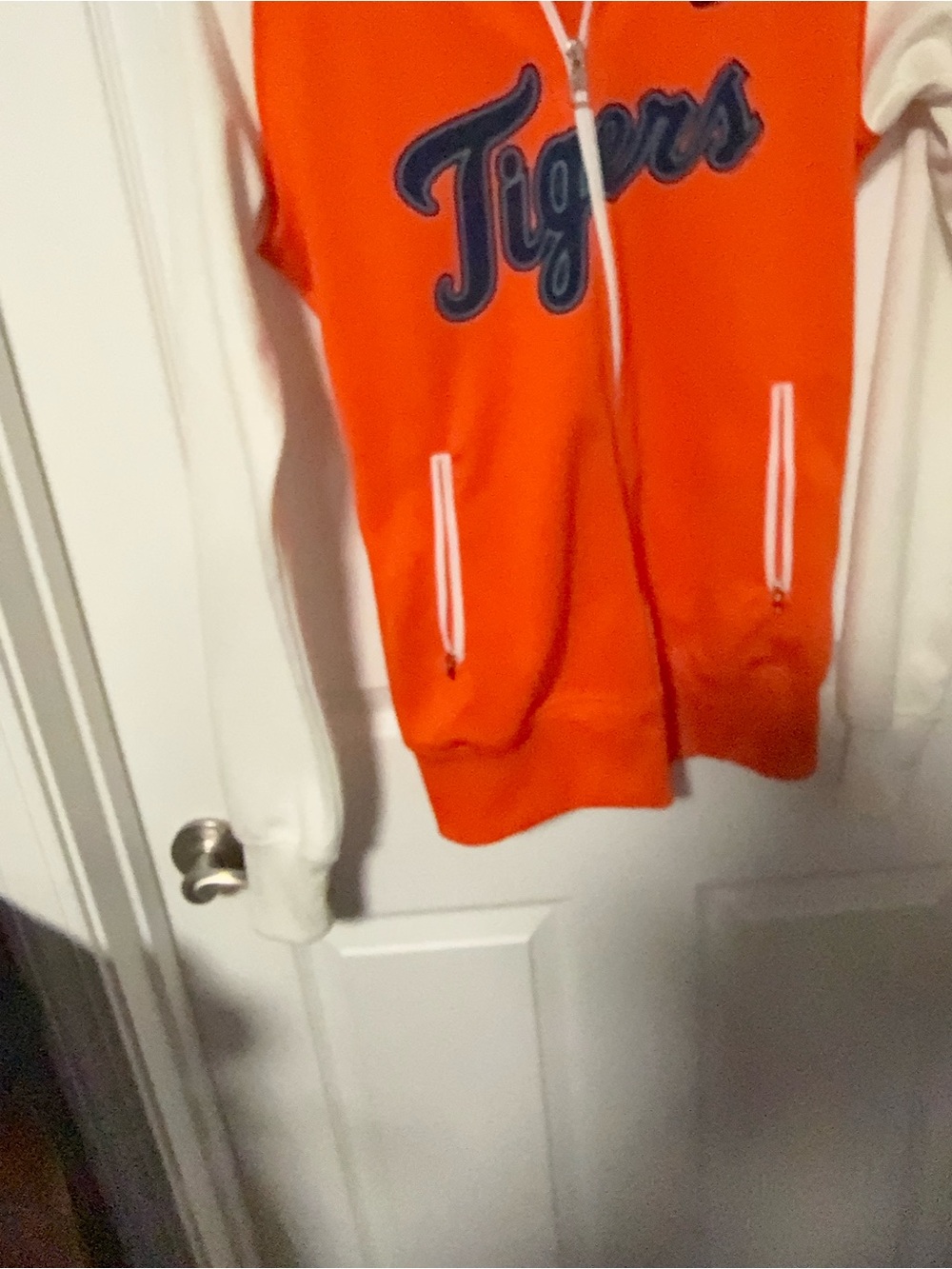 Nike Orange and White 'Tigers' Zip-Up Jacket